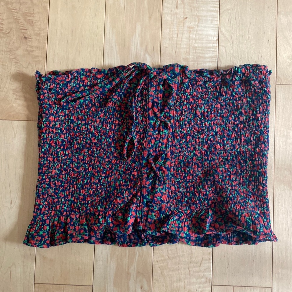 AEO Frill Trim Shirred Floral tube top